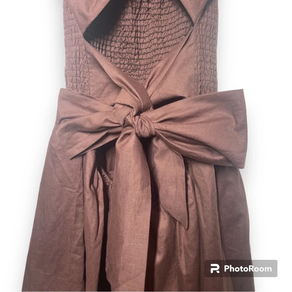 Peppermayo - Linen Mini Dress - Choc Brown - Picture 5 of 10